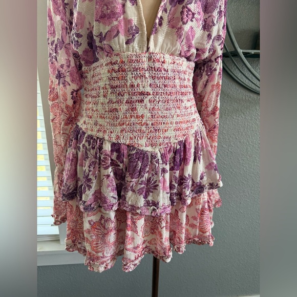 Hemant & Nandita Suki Plunging Mini Dress Size Medium - Picture 5 of 12